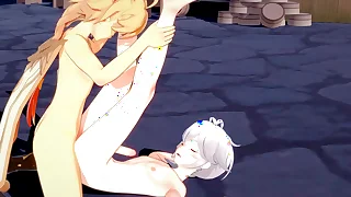 Genshin Full force Yaoi - Aether and Kazuha Footjob and bareback with creampie - Cissy crossdress Japanese Asian Manga Anime Film Game Porn Gay